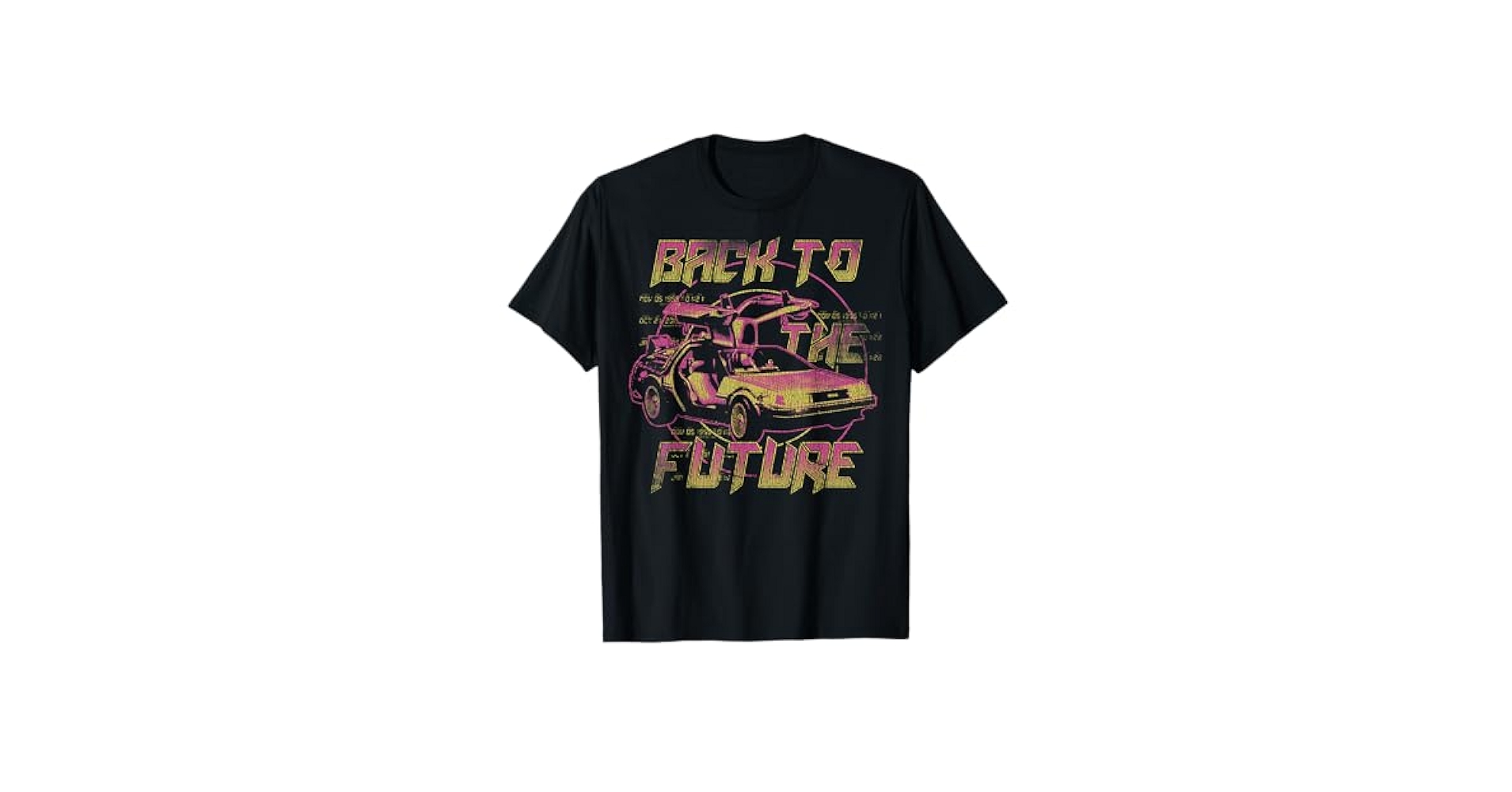 Amazon | Back To The Future ネオンフェードデロリアン Tシャツ